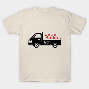 LOVE DELIVERY hearts Truck T-Shirt